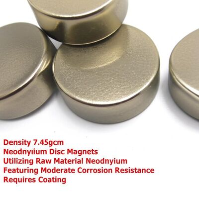 qualidade Ímãs de disco de neodímio de densidade 7,45gcm utilizando matéria-prima neodímio com resistência à corrosão moderada requer revestimento fábrica